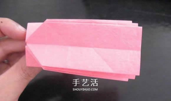 赠送初恋的小礼物！折纸蔷薇戒指的折法图解(图69)