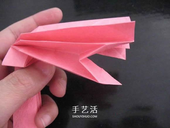 赠送初恋的小礼物！折纸蔷薇戒指的折法图解(图72)