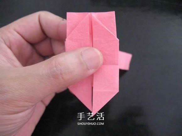 赠送初恋的小礼物！折纸蔷薇戒指的折法图解(图80)