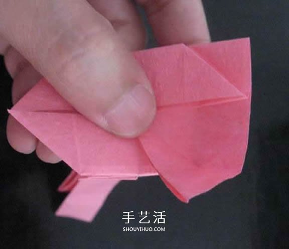 赠送初恋的小礼物！折纸蔷薇戒指的折法图解(图81)