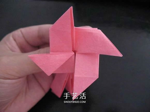 赠送初恋的小礼物！折纸蔷薇戒指的折法图解(图84)