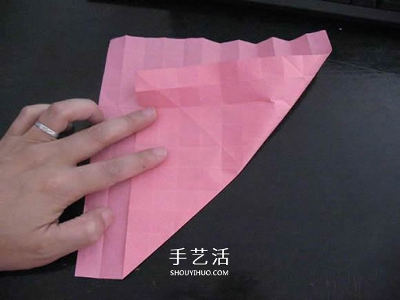 赠送初恋的小礼物！折纸蔷薇戒指的折法图解(图32)