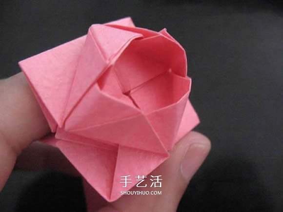 赠送初恋的小礼物！折纸蔷薇戒指的折法图解(图97)
