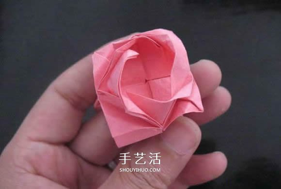 赠送初恋的小礼物！折纸蔷薇戒指的折法图解(图107)