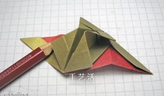 冬天的美丽折纸手工 立体雪花花球的折法图解(图18)