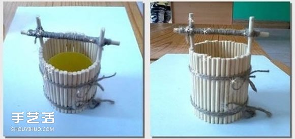 口香糖瓶子废物利用DIY手工制作水桶模型 - 双维造物网
