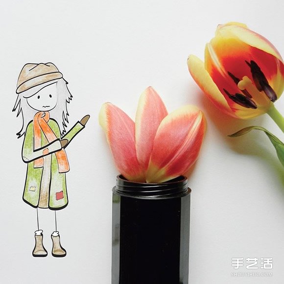 创意画作品欣赏：讲述可爱女生的日常生活(图8)