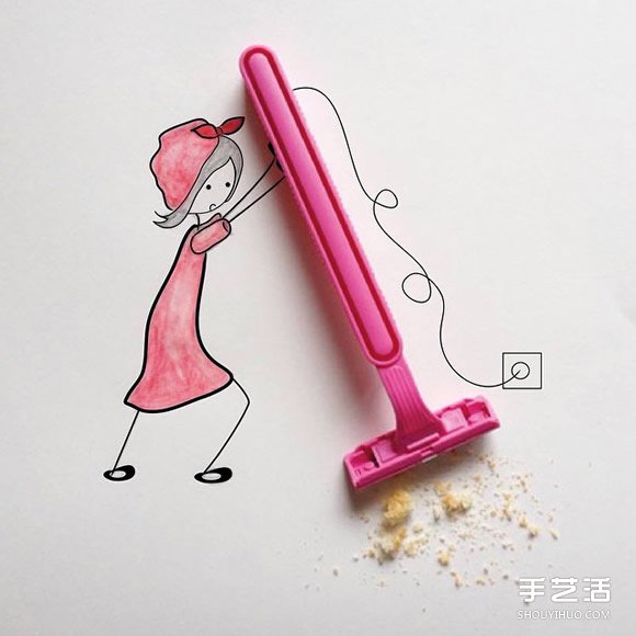 创意画作品欣赏：讲述可爱女生的日常生活(图4)