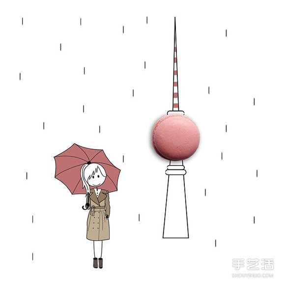 创意画作品欣赏：讲述可爱女生的日常生活(图5)