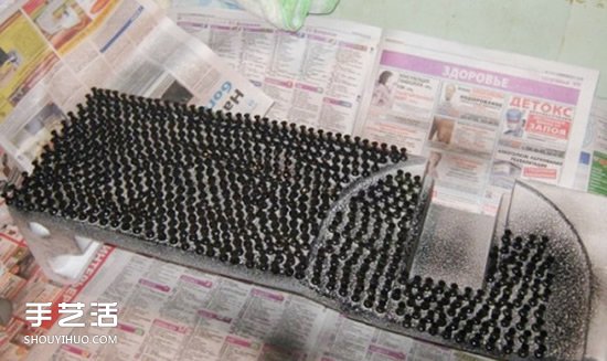 图钉画制作教程：他用一个月钉出女友肖像画(图10)