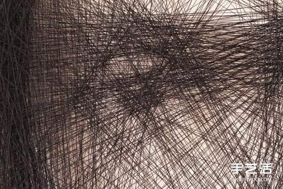 用棉线编织缠绕 完成朦胧复古的特殊人像画 - 双维造物网