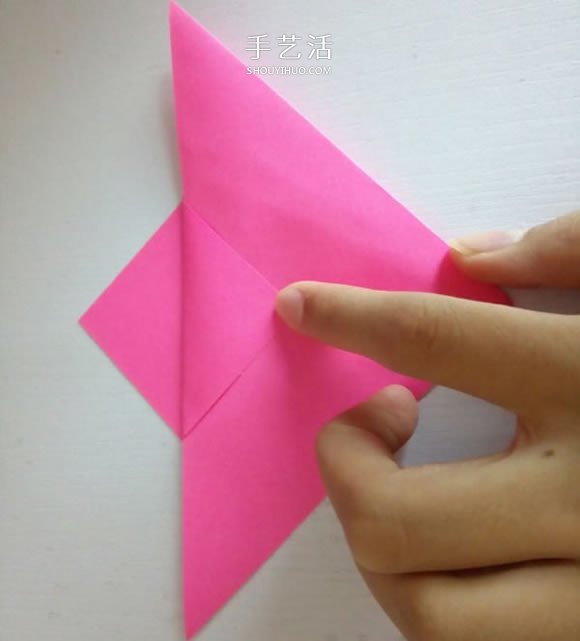简单又漂亮五瓣纸花的折法步骤图解(图7)