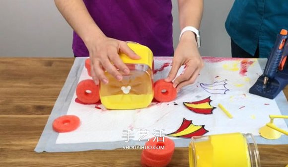 塑料瓶废物利用DIY制作儿童潜水艇玩具(图9)