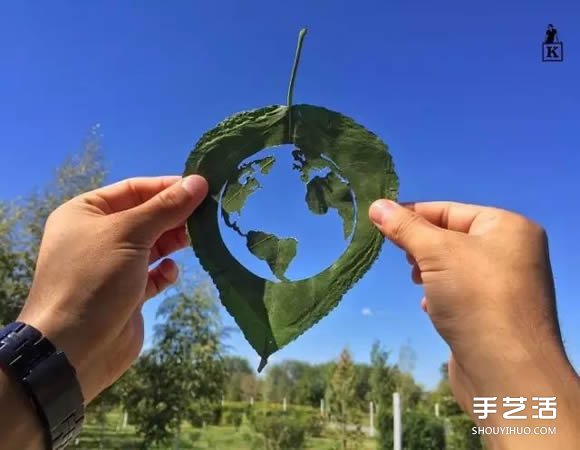 叶子切割画作品图片 精美手工叶切画图片欣赏(图11)