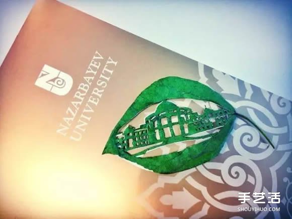 叶子切割画作品图片 精美手工叶切画图片欣赏(图19)