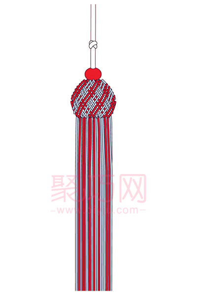 中国结珠形穗子编法图解 参考舞动流苏做法 - 双维造物网