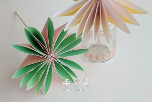 简单又漂亮纸花的折法图解 有16个花瓣！(图17)
