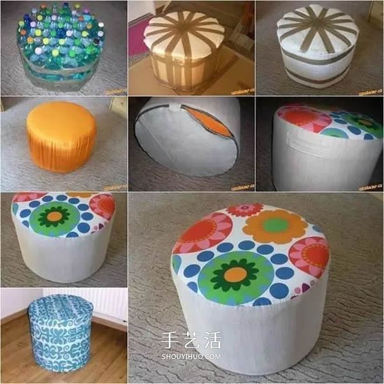 用塑料瓶做的小制作 凳子沙发垃圾桶随便选(图5)