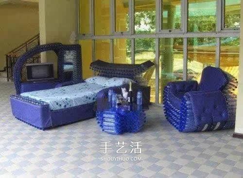 用塑料瓶做的小制作 凳子沙发垃圾桶随便选(图8)