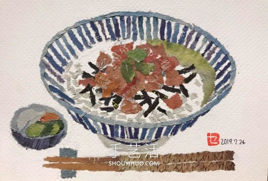 90岁老奶奶手撕报纸做拼贴画！展现平淡幸福(图8)