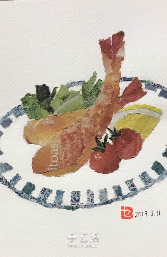 90岁老奶奶手撕报纸做拼贴画！展现平淡幸福(图13)