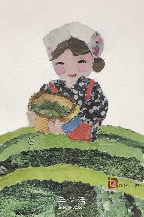 90岁老奶奶手撕报纸做拼贴画！展现平淡幸福(图19)