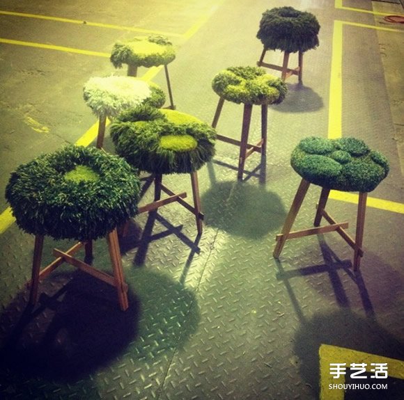 利用绿色毛线织成的自然系地毯 看起来超舒服(图10)