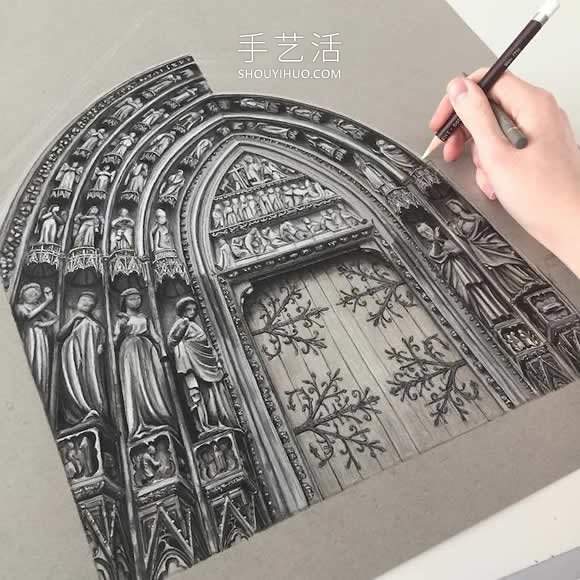 错综复杂的建筑图纸！捕捉哥特式建筑之美(图12)
