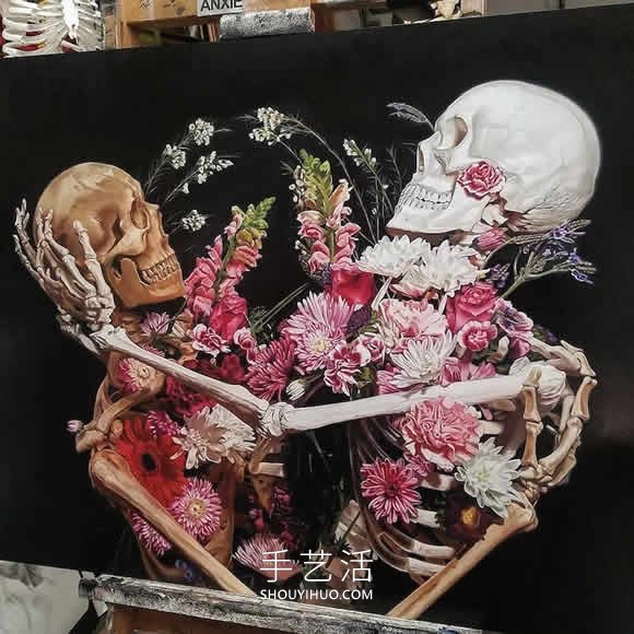 充满活力的彩色人体骨骼画作品欣赏 - 双维造物网