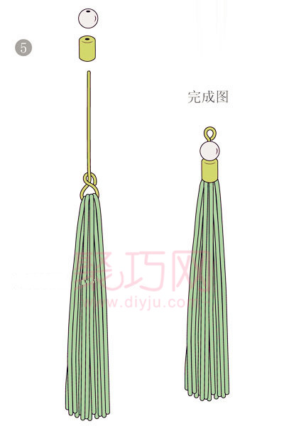 中国结流苏帽穗制作图解教程(图4)
