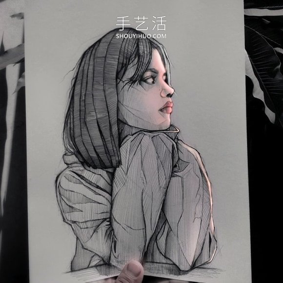 看起来像被荧光灯照亮的创意铅笔画DIY(图8)