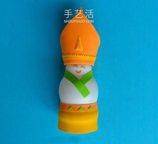 幼儿园手工制作酸奶瓶阿拉伯国王的做法教程 - 双维造物网