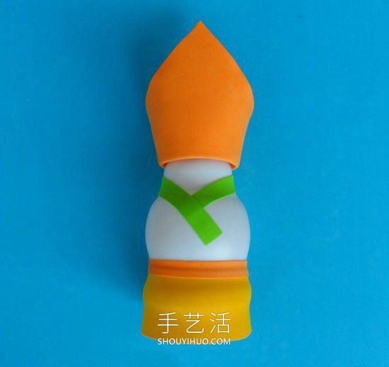 幼儿园手工制作酸奶瓶阿拉伯国王的做法教程(图7)