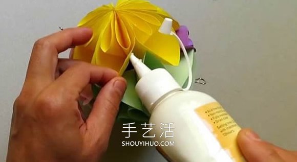 简单星花球的折纸制作方法图解教程(图12)