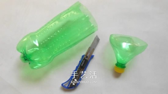 雪碧瓶子制作捕鱼器 儿童自制捕鱼器的教程(图2)