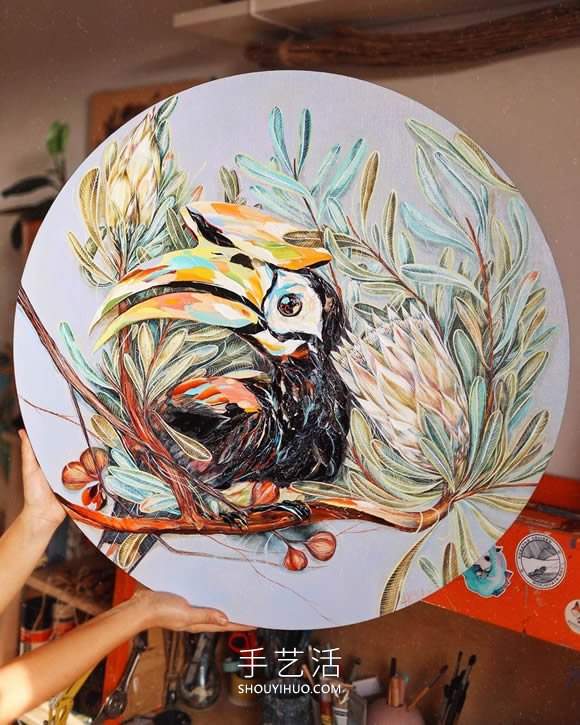 捕捉动物的活力！富有表现力的调色板刀绘画(图10)