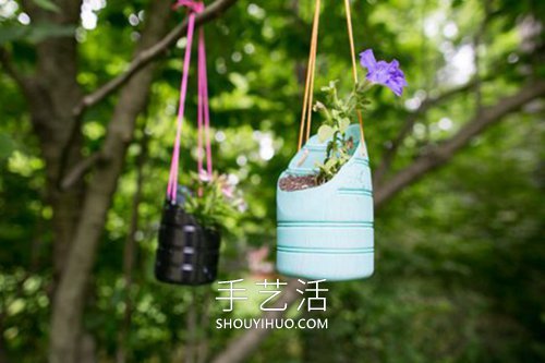 自制悬挂式塑料瓶花盆的方法图解教程 - 双维造物网