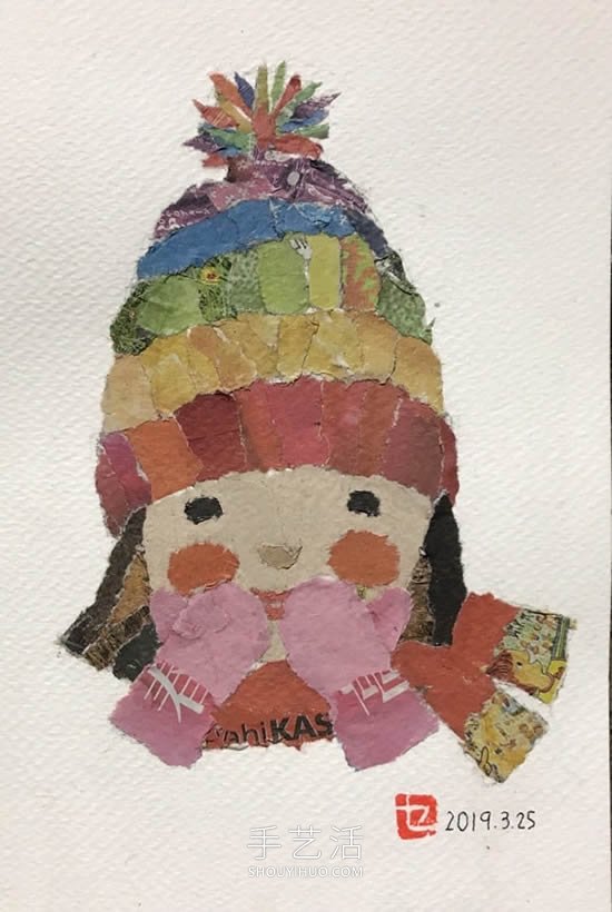 90岁老奶奶手撕报纸做拼贴画！展现平淡幸福(图7)