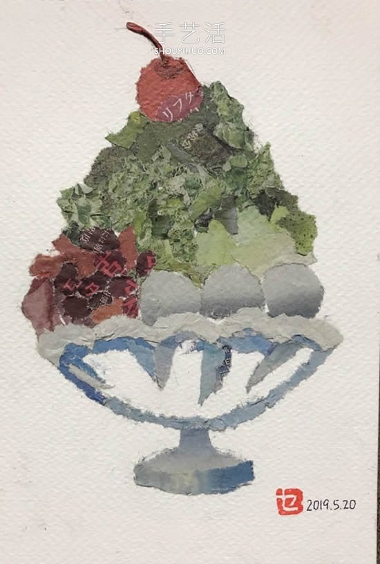 90岁老奶奶手撕报纸做拼贴画！展现平淡幸福(图12)