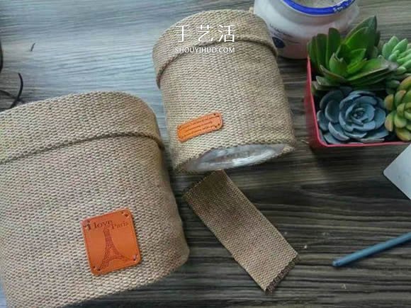油瓶手工制作田园风花盆套的做法教程(图6)