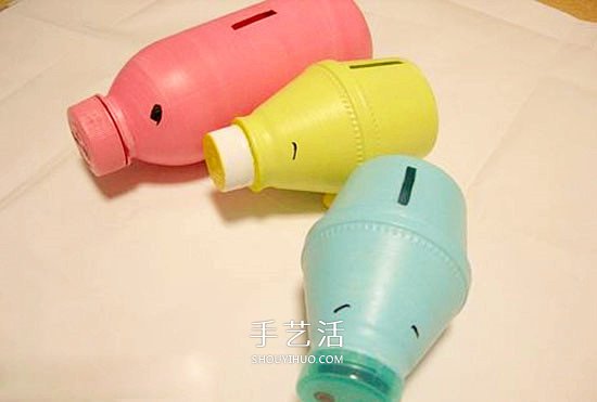 塑料瓶手工制作卡通小猪存钱罐(图6)