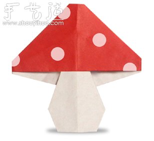 红色小蘑菇的折纸方法 - 双维造物网