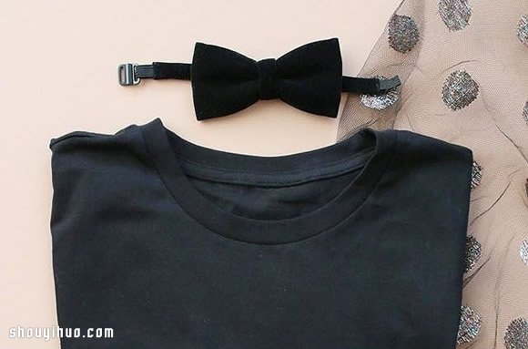 旧T恤变废为宝改造黑色性感透明薄纱礼服(图2)
