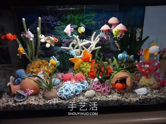 她钩织海洋生物，制作出一个逼真的水族馆 - 双维造物网