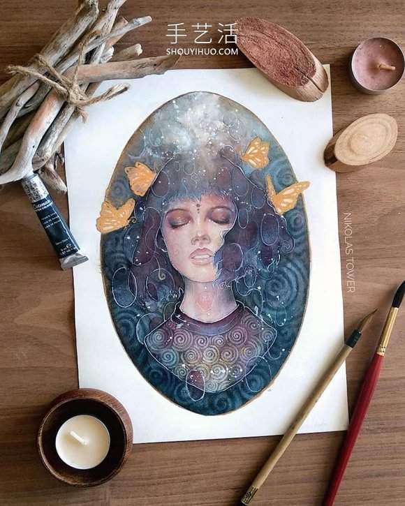 耀眼金箔细节照亮超凡脱俗的神秘女性肖像画(图12)