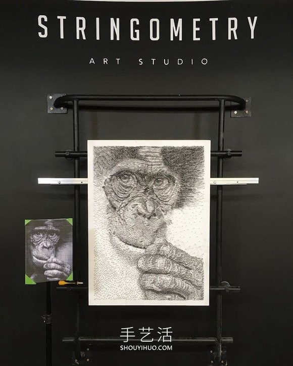在数千个钉子周围缠绕绳子，DIY制作逼真肖像画(图7)