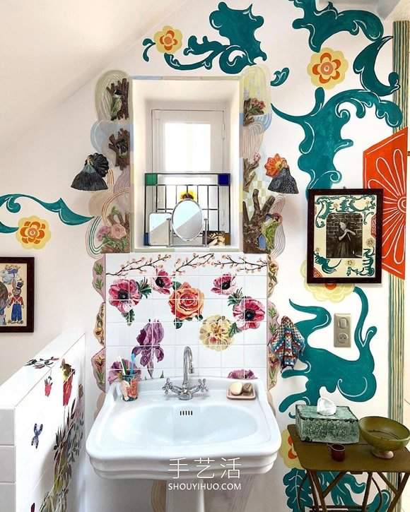 这位艺术家的手绘，让别墅仿佛变成童话小屋(图4)