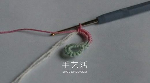 钩针编织五彩菊的方法图解 单元菊花的钩织方法(图4)