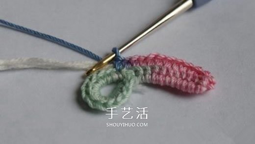 钩针编织五彩菊的方法图解 单元菊花的钩织方法(图5)