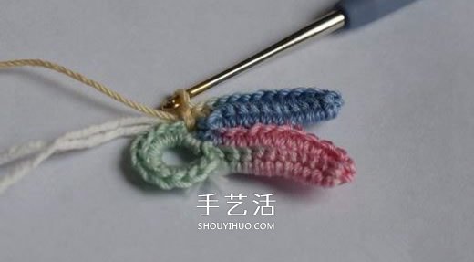 钩针编织五彩菊的方法图解 单元菊花的钩织方法(图7)